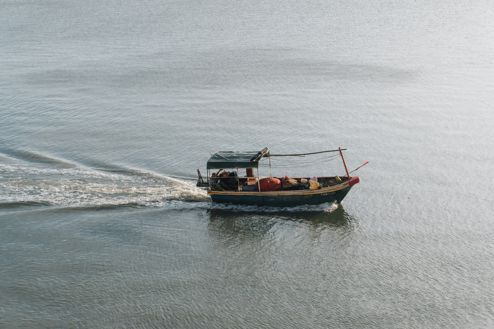 A boat sailing on the water